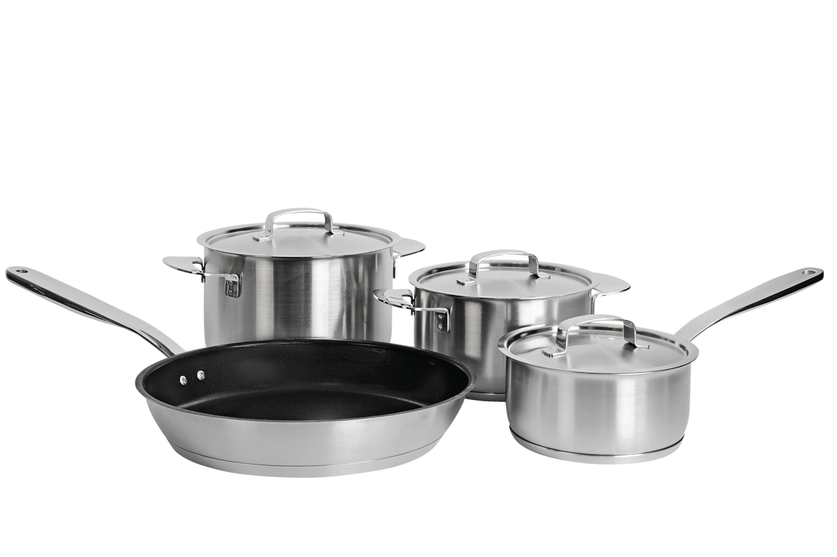 Комплект посуды All Steel с логотипом Miele 4 предмета KMTS 5704-2 Miele купить в Оренбурге | Всегда в наличии! | Артикул 11945190 | Официальный сайт